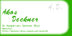 akos deckner business card
